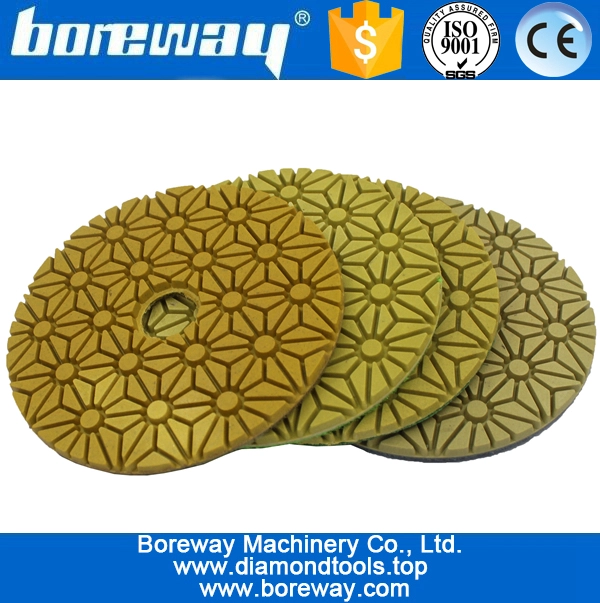 4 इंच 100 मिमी 3 चरण सूखा और गीला उपयोग हीरा पॉलिश पैड