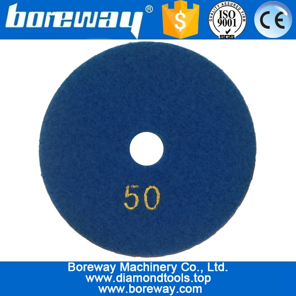 ストーンコンクリートセラミック用4inch 100mm 5段ウェットメタルダイヤモンド研磨パッド