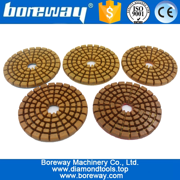 ストーンコンクリートセラミック用4inch 100mm 5段ウェットメタルダイヤモンド研磨パッド