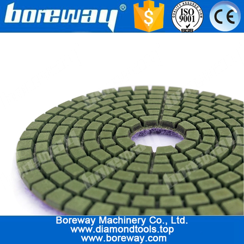 Almofada de polimento do diamante de 4 polegadas de 3 polegadas molhada para concretos do granito