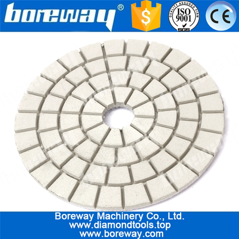 पत्थर के लिए 4 इंच डायमंड पॉलिशिंग पैड सफेद बफ गीला पॉलिशिंग
