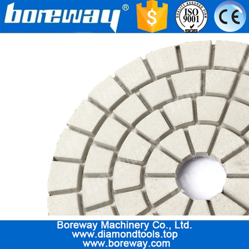 पत्थर के लिए 4 इंच डायमंड पॉलिशिंग पैड सफेद बफ गीला पॉलिशिंग