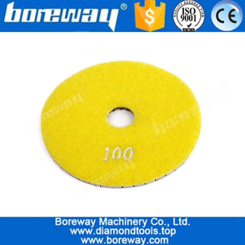 ग्रेनाइट संगमरमर पॉलिशिंग के लिए 4 इंच गीले सफेद डायमंड पॉलिशिंग पैड का उपयोग करें