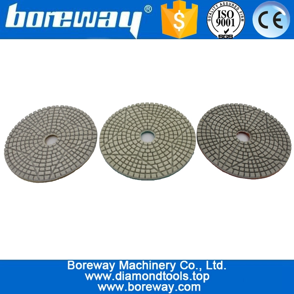 4inch 100mm 3 steps 4-pointed star wet use diamond polishing pads for marble granite concrete ceramic