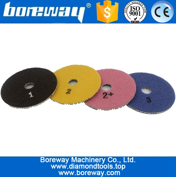ストーンコンクリートセラミック用4inch 100mm 3段乾式・湿式ダイヤモンド研磨パッド