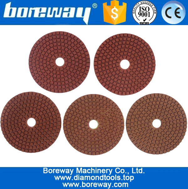 화강암 연마 용 4inch 100mm 5 단계 적색 다이아몬드 연마 패드
