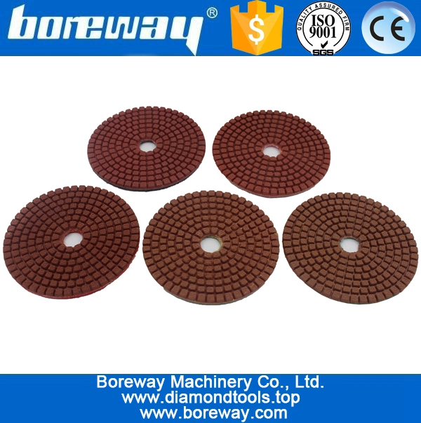 화강암 연마 용 4inch 100mm 5 단계 적색 다이아몬드 연마 패드