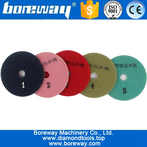 화강암 연마 용 4inch 100mm 5 단계 적색 다이아몬드 연마 패드