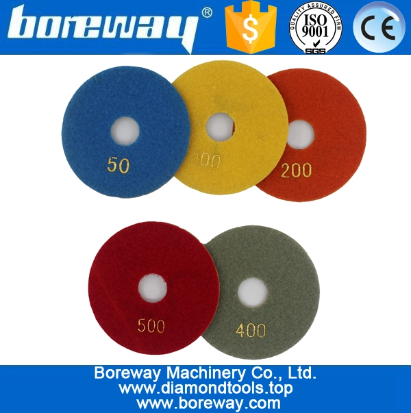 석고 세라믹 콘크리트 용 4inch 100mm 5 단계 젖음성 갈색 금속 다이아몬드 연마 패드