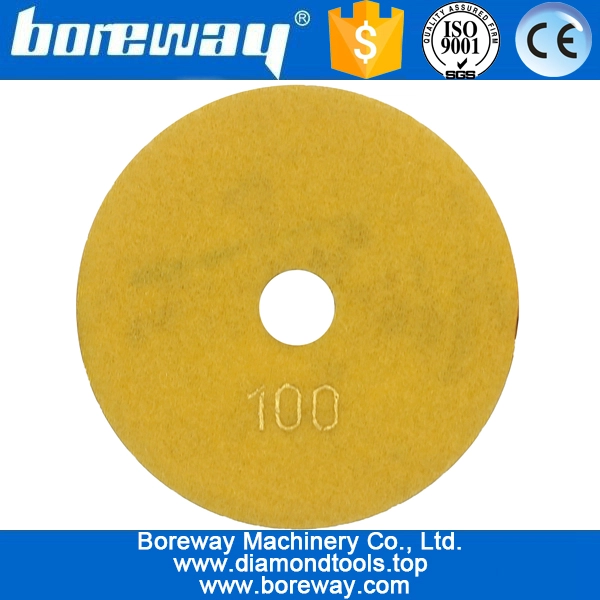 돌 콘크리트 세라믹을위한 4inch 100mm 5 단계 젖은 사용 spril 금속 다이아몬드 연마 패드