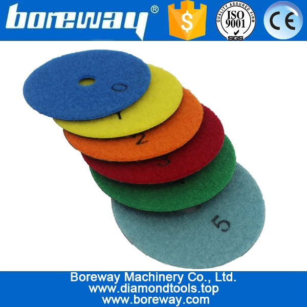 4inch 100 मिमी 6 कदम लचीला शुष्क उपयोग हीरा पॉलिश पैड