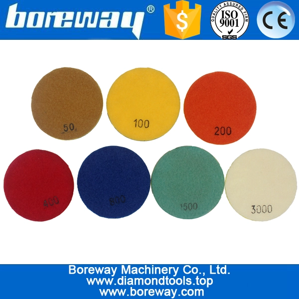 4inch 100mm 7 steps black spiral wet use floor polishing pads for stone ceramic concrete