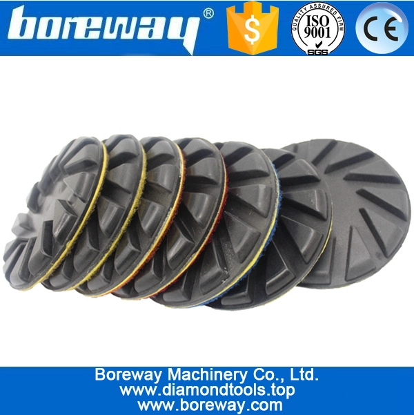 4inch 100mm 7 steps black spiral wet use floor polishing pads for stone ceramic concrete