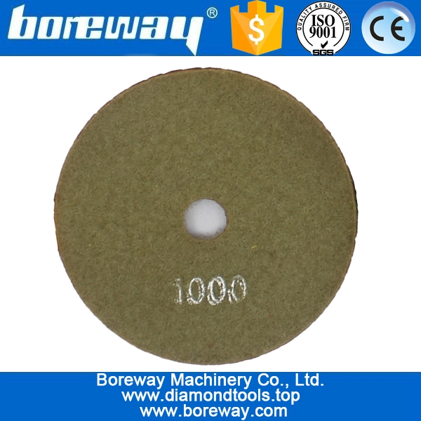 4inch 100mm पत्थर सिरेमिक कंक्रीट के लिए 7 चरणों भूरा वर्ग प्रकार गीला उपयोग हीरा चमकाने पैड