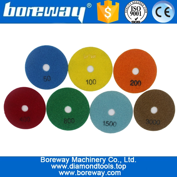 Almohadillas pulidoras de diamantes de uso flexible de 4 pulgadas y 100 mm 7 pasos