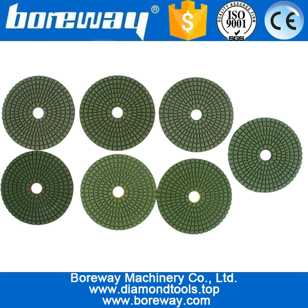 4 polegadas de 100 mm 7 etapas de uso verde úmido almofadas de polimento de diamante para concreto cerâmico de pedra