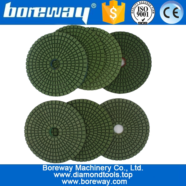 4 polegadas de 100 mm 7 etapas de uso verde úmido almofadas de polimento de diamante para concreto cerâmico de pedra