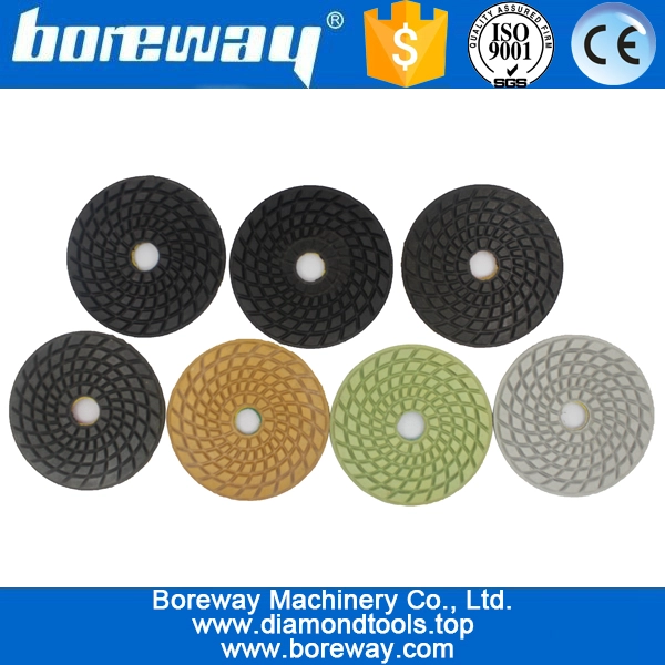 4 zoll 100mm 7 schritte sprial typ diamant polierscheiben für stein keramik beton