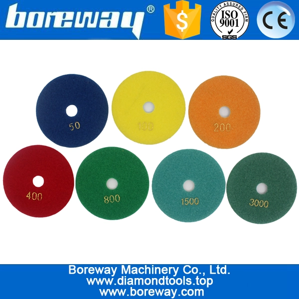4 pollici 100mm 7 passaggi piazza uso bagnato lucidatura diamante pastiglie per lucidare granito marmo granito quarzo calcestruzzo ceramico