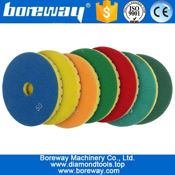 4inch 100mm 7 steps white sprial type sandwich diamond polishing pad