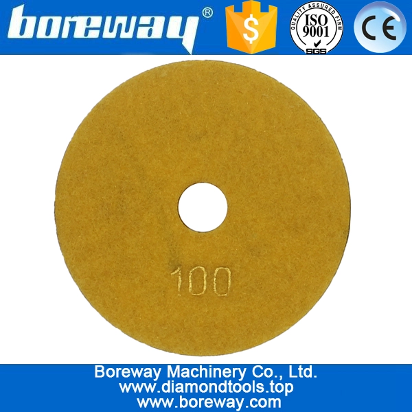 4inch 100mm 7 steps white sprial type wet use diamond polishing pads for stone ceramic concrete