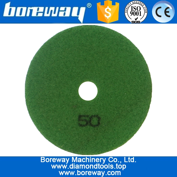 4inch 100mm 7 steps white sprial type wet use diamond polishing pads