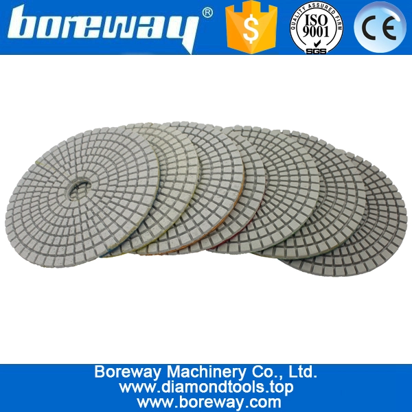 4inch 100mm 7 steps white wet use diamond polishing pads for granite marble quartz concrete ceramic