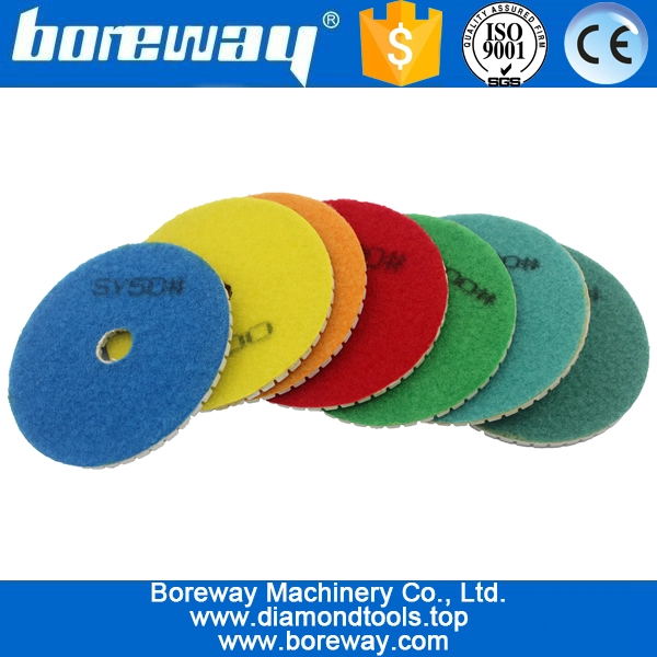 4inch 100mm 7 steps white wet use diamond polishing pads for granite marble quartz concrete ceramic