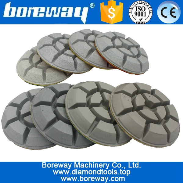 4inch 100mm 8 pasos de uso húmedo cojines de pulido de suelos para el hormigón de cuarzo de mármol de granito de mármol