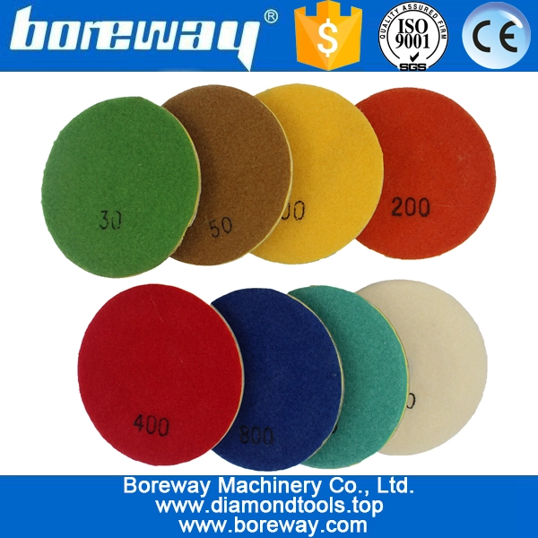 4inch 100mm 8 pasos de uso húmedo cojines de pulido de suelos para el hormigón de cuarzo de mármol de granito de mármol