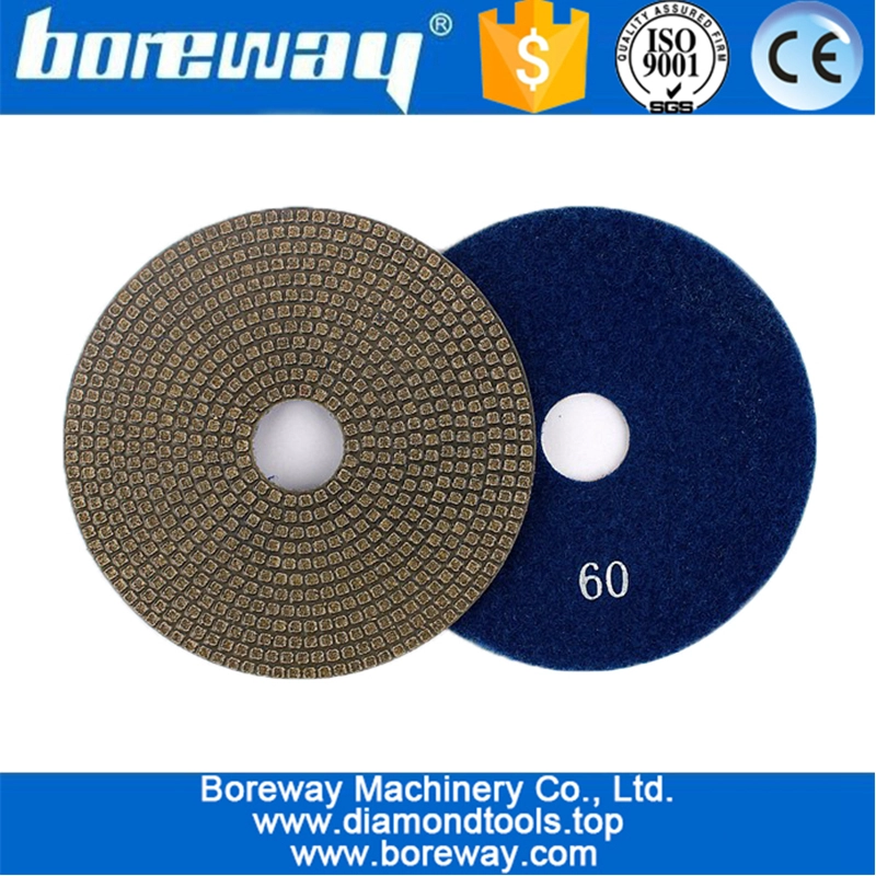 4inch 100mm electroplated diamond polishing pads for concrete