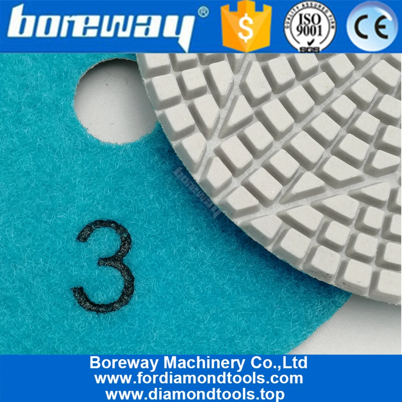 4inch 3-Steps Premium Diamond polimento Pads para mármore de pedra 3Pcs / Set