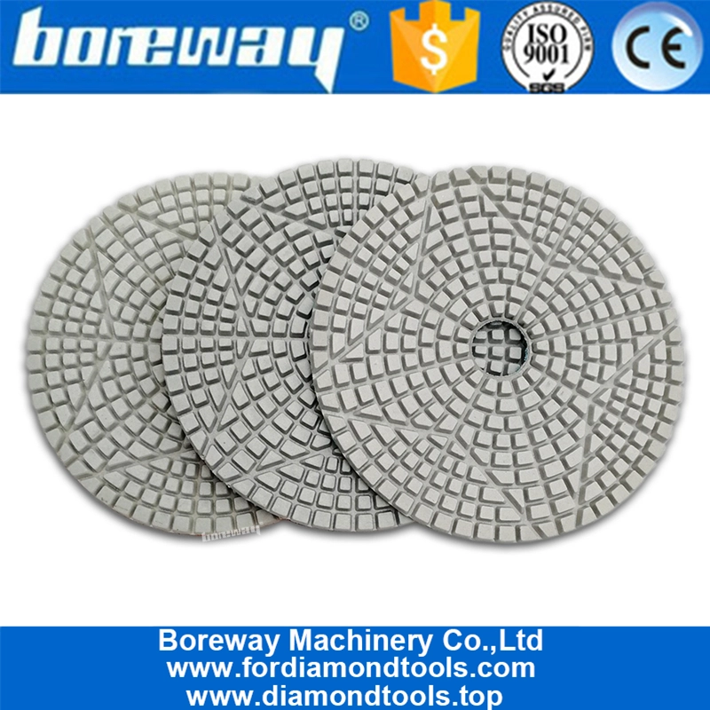 4inch 3-Steps Premium Diamond polimento Pads para mármore de pedra 3Pcs / Set