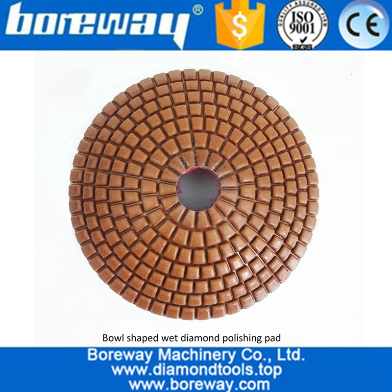 4inch #400 convex Wet Use Marble Granite Diamond Polishing Pad with backer for polishing Concrete Quartz