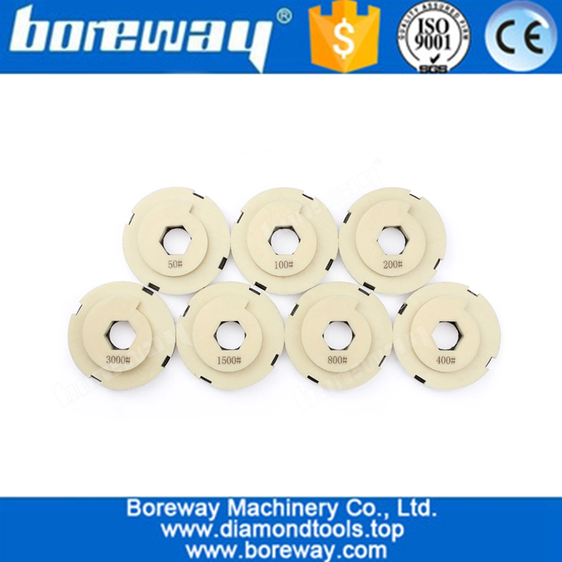 花崗岩コンクリートのための4インチ7個/セットカタツムリロックレジンボンドエッジ研磨パッドコンクリートマーブル研磨工具