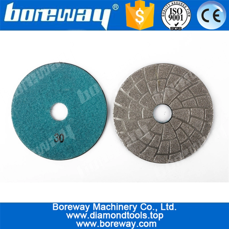 ग्रेनाइट कंक्रीट संगमरमर के लिए 4 इंच डायमंड पोलिश पैड वैक्यूम ब्रेजिंग पॉलिशिंग