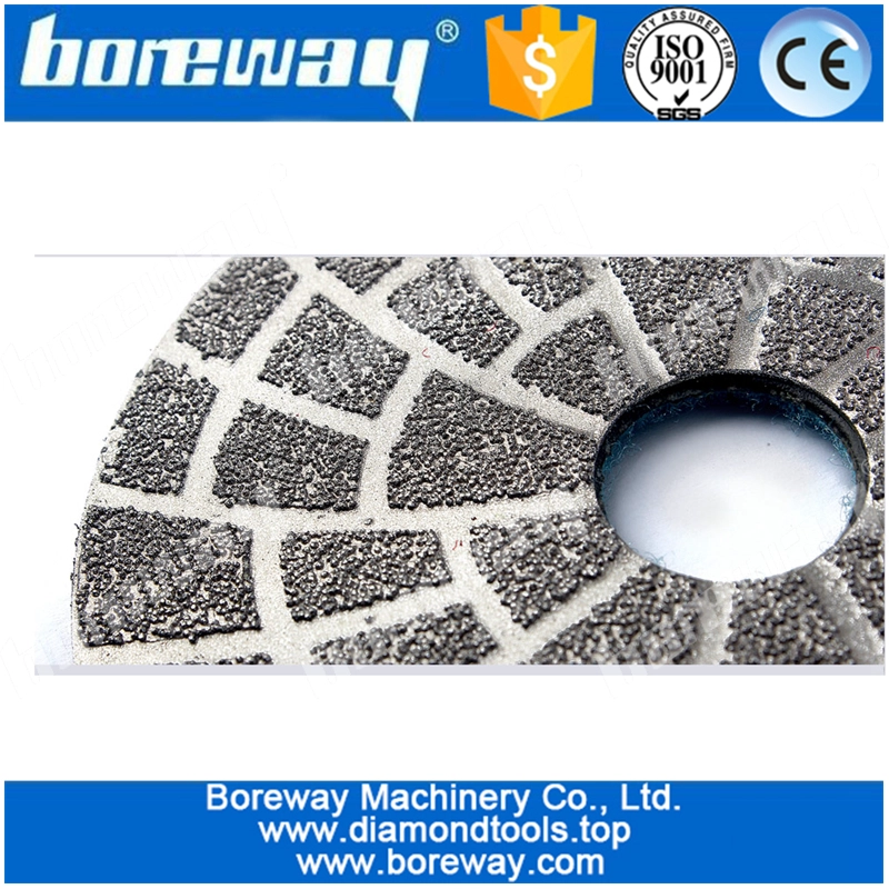 ग्रेनाइट कंक्रीट संगमरमर के लिए 4 इंच डायमंड पोलिश पैड वैक्यूम ब्रेजिंग पॉलिशिंग