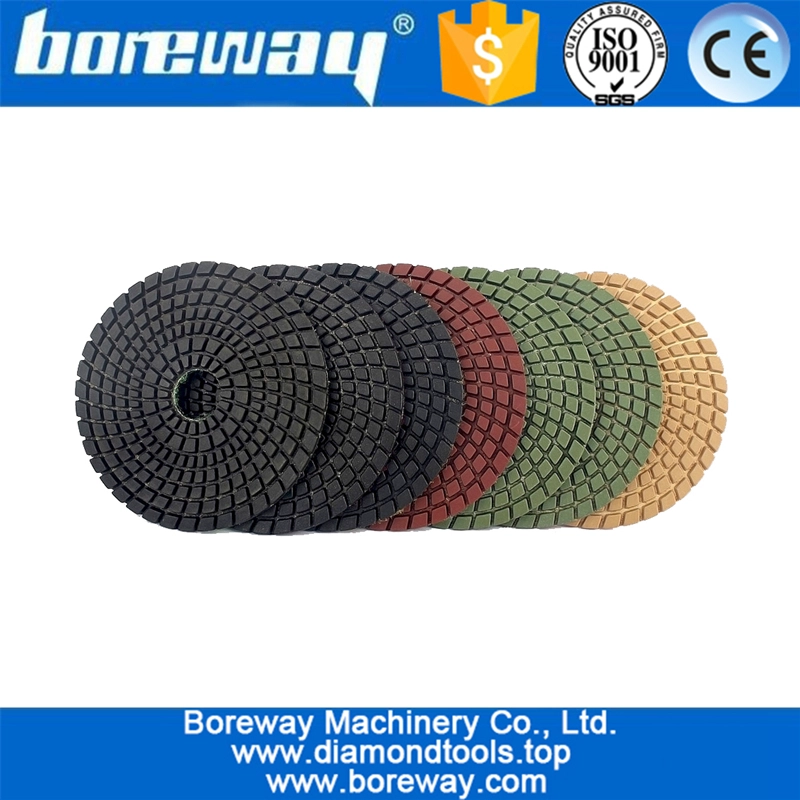 Tampone di lucidatura in resina di diamante da 4 pollici Tampone in alluminio M14 per granito