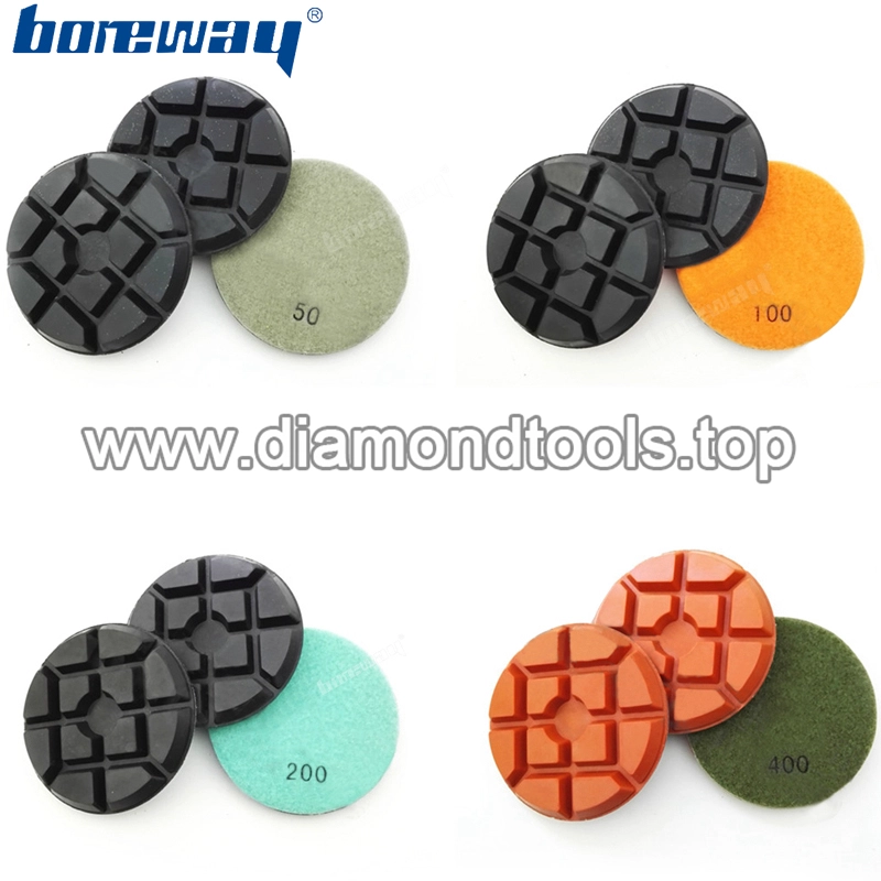 4inch Resin Bonded Polish Floor Concrete Wet Dry Diamond Pad 100mm Diamond Resin bond pad