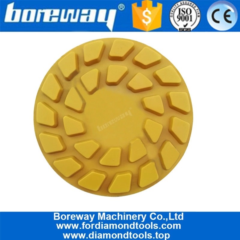 4インチレジンボンドダイヤモンドフロアが50＃から3000＃に研磨パッドを一新