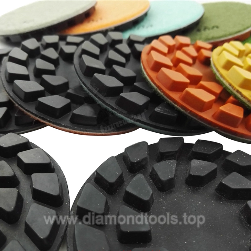 4インチレジンボンドダイヤモンドフロアが50＃から3000＃に研磨パッドを一新