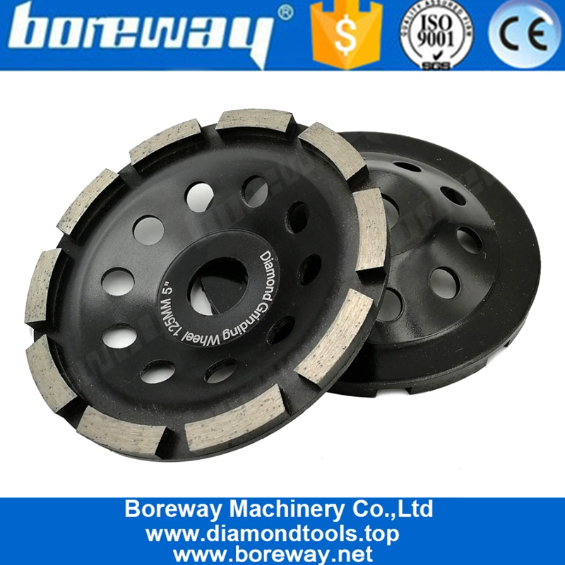Mola a tazza da 5 pollici con diamante da 125 mm a mola singola per marmo di granito in muratura di cemento