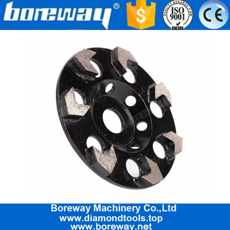 Mola in calcestruzzo diamantata da 5 pollici con 7 segmenti di freccia per pavimento in terrazzo in cemento