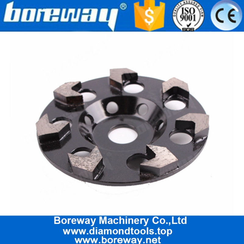 Mola in calcestruzzo diamantata da 5 pollici con 7 segmenti di freccia per pavimento in terrazzo in cemento
