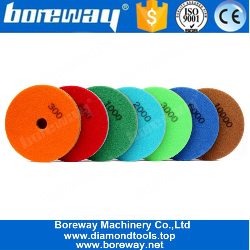 संगमरमर ग्रेनाइट के लिए 5 इंच 7 कदम स्पंज घर्षण पॉलिशिंग पैड