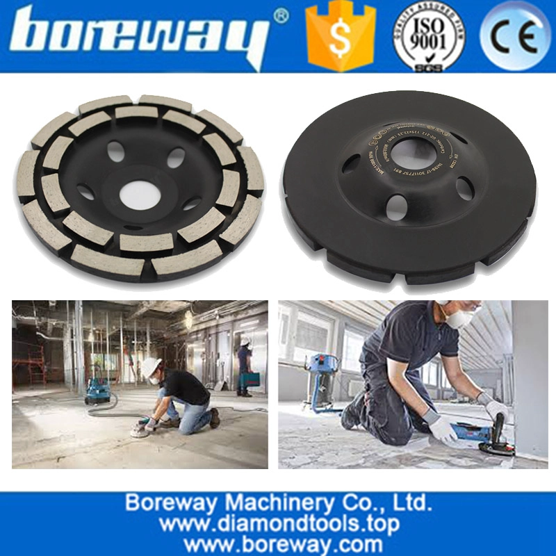 Segmenti a barre ad arco a doppia riga da 5 pollici Segmenti a tazza di rettifica diamantata con filo M14 o 5/8 "-11