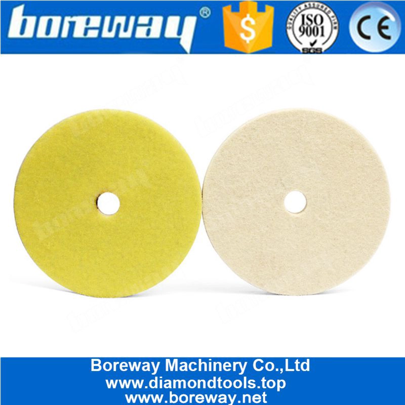ガラス宝石車のための5インチのウールのフェルトの磨くバフのパッド
