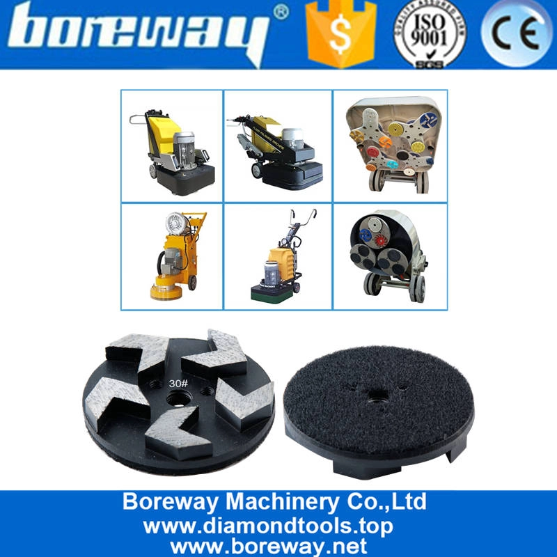 5歯矢印セグメントの制御ブラック/ボルトオン3インチ粉砕機のための丸いパッドサプライヤー