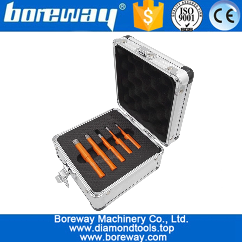 5個/ボックス六角シャンクまたはラウンドシャンク真空ろう付けダイヤモンドコアドリルビット用石セラミックタイルコンクリート