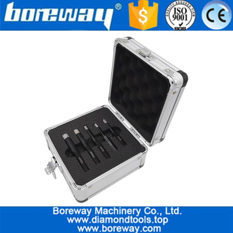 5個/ボックス六角シャンクまたはラウンドシャンク真空ろう付けダイヤモンドコアドリルビット用石セラミックタイルコンクリート